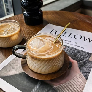 精致透明玻璃咖啡杯套装高颜值水杯高档下午拿铁冰美式杯子可加热