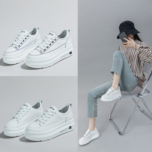 厚底松糕鞋轻便小白鞋