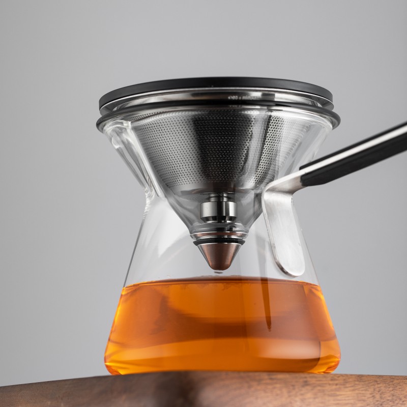 飘逸壶耐高温冲茶器磁吸一键过滤