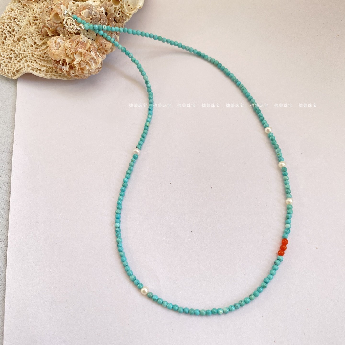 2mm新中式天然绿松石珍珠极细锁骨链小众设计女款颈饰项链毛衣链,饰品/流行首饰/时尚饰品新,颈饰,淘宝优惠券,粉丝福利购,淘宝优惠卷