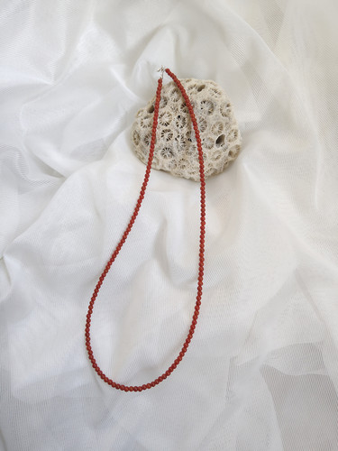 2.5mm天然南红项链锁骨链女复古