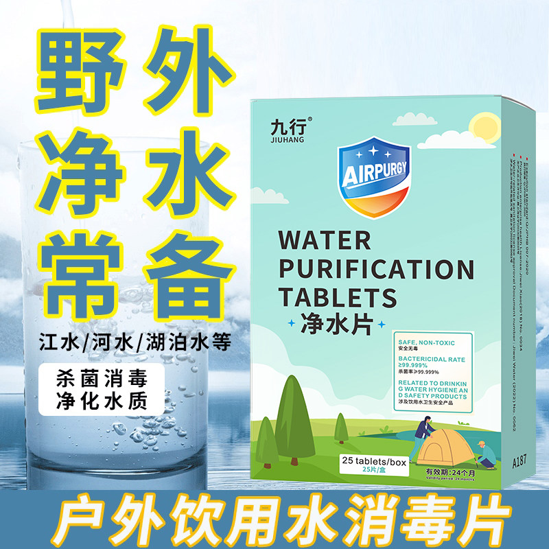 净水片独立包装野外生存应急饮用户外净水药片便携式净水器消毒片图片