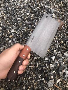 户撒菜刀 阿昌族老刀匠折叠锻打百炼花纹钢菜刀 锋利耐用