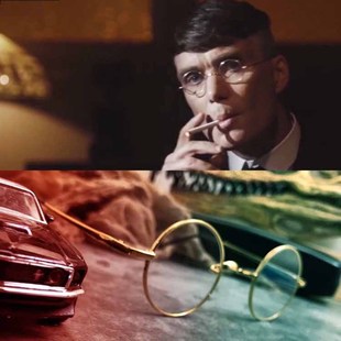 控阁浴血黑帮电影汤米谢尔比同款平光眼镜无鼻托轻便纯钛太子镜