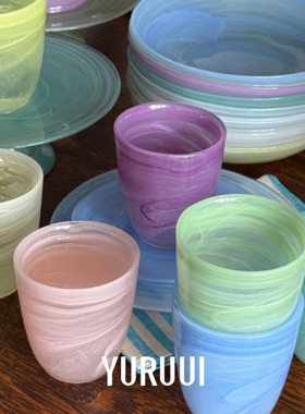 [YURUUI设计师]韩国alabaster雪花石玻璃餐具