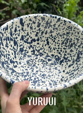 [YURUUI设计师]美国Crow Canyon泼墨搪瓷沙拉碗