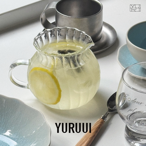 [YURUUI设计师]韩国HAULSHOME高硼硅玻璃透明小奶壶冷泡茶分享壶