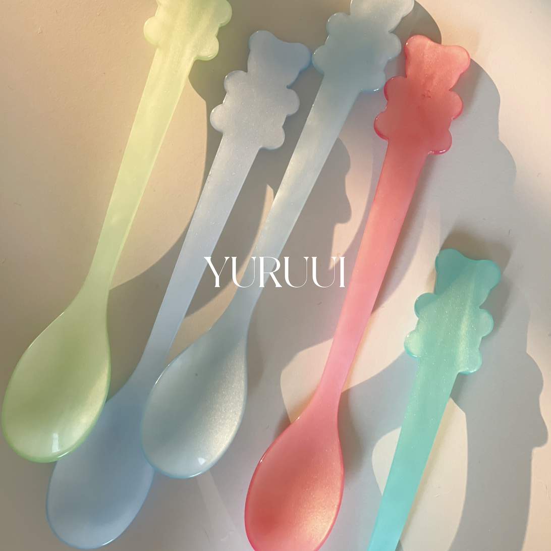 [YURUUI设计师]德国产高品质彩色泰迪熊亚克力谷物勺/酸奶勺