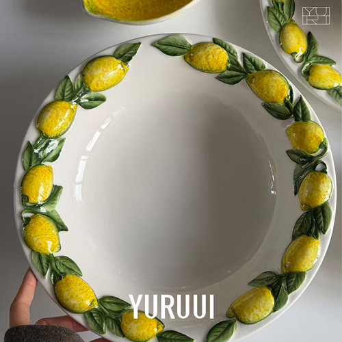 [YURUUI设计师]意大利VBC CASA多柠檬浮雕餐盘酸奶碗盘子