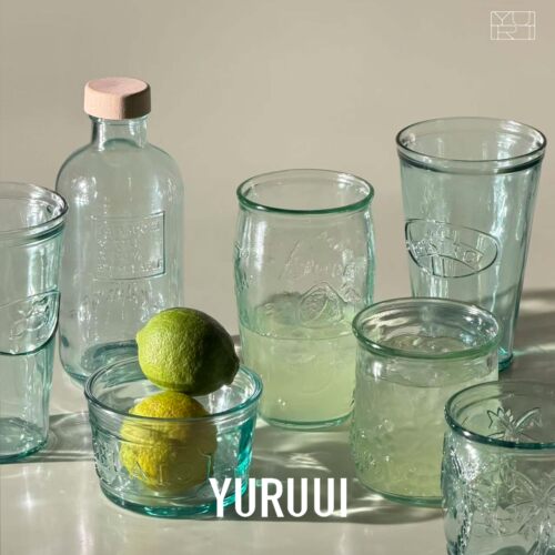 [YURUUI设计师]意大利VE回收玻璃环保玻璃杯收纳桶冰淇淋杯