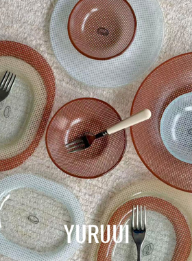 [YURUUI设计师]韩国EDING玻璃秋冬新色餐盘意面盘酸奶碗