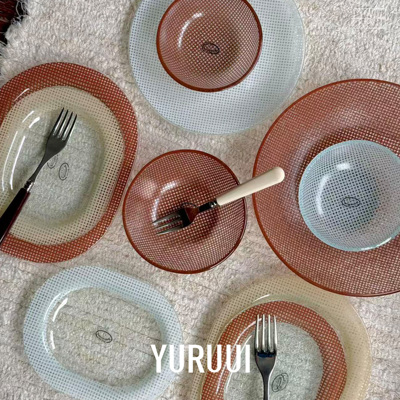 [YURUUI设计师]韩国EDING玻璃秋冬新色餐盘意面盘酸奶碗