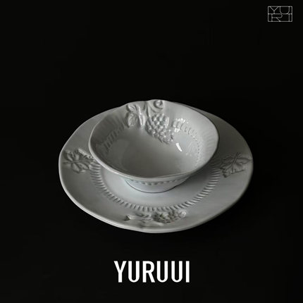 [YURUUI设计师]意大利VBC 复古黑陶水果创意陶瓷碗碟套装