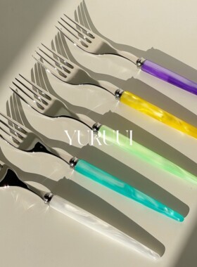 [YURUUI设计师]法国Capdeco流光亚克力手柄不锈钢刀叉勺家用餐具