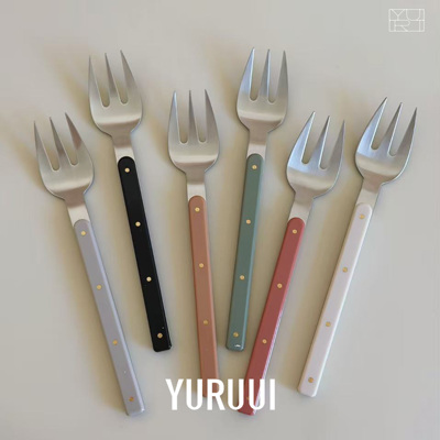 [YURUUI设计师]韩国eding莫兰迪色系刀叉勺筷子套组