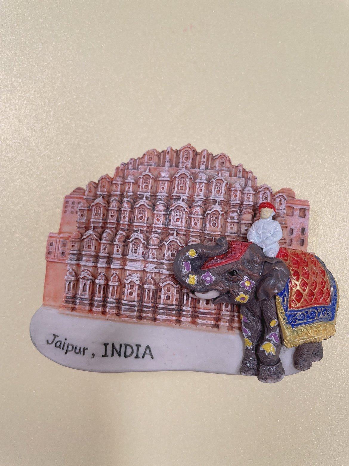 泰国新款手工树脂冰箱贴mcnets印度斋普尔彩绘大象节装饰创意设计