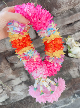 泰国手工串制佛牌泰剧同款车载挂饰茉莉鸡蛋摆设花环供台布艺礼物