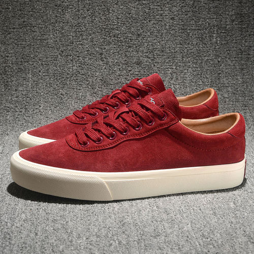 厚底系带帆布鞋男牛纤绒休闲板鞋