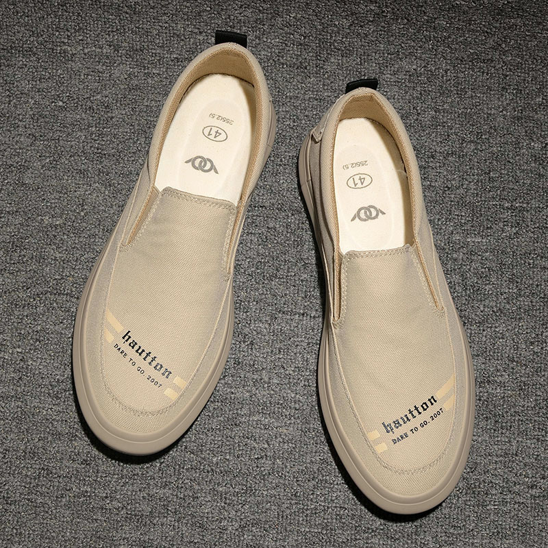 秋季透气一脚蹬休闲布鞋套脚男鞋