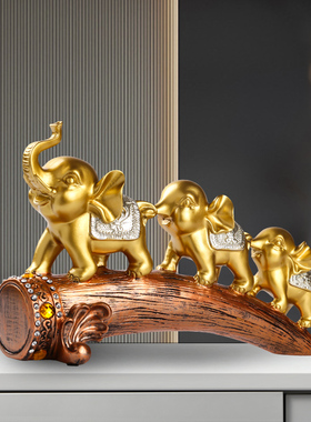 宏赫景德镇乔迁象牙母子摆件