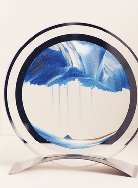 网红镜面玻璃流沙画客厅摆件