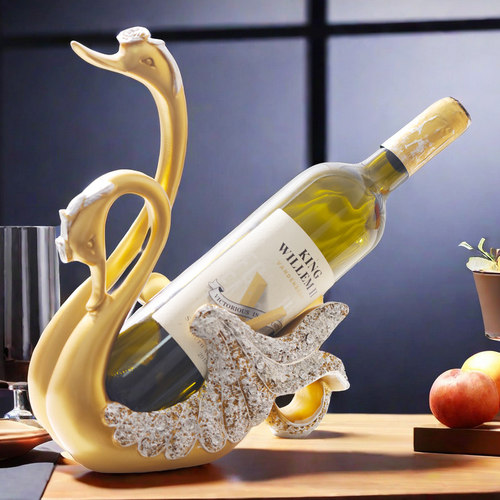 宏赫轻奢天鹅红酒架酒柜电视柜