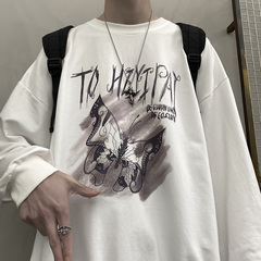 Dark inner polyester spring new printed sweater