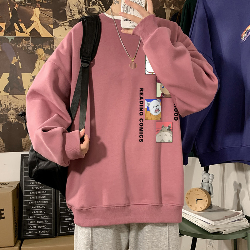 Poster grey spring new product large round neck sweater coat men's coat