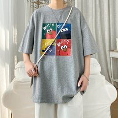 旋律敏棉夏季大碼休閒印花短袖恤男