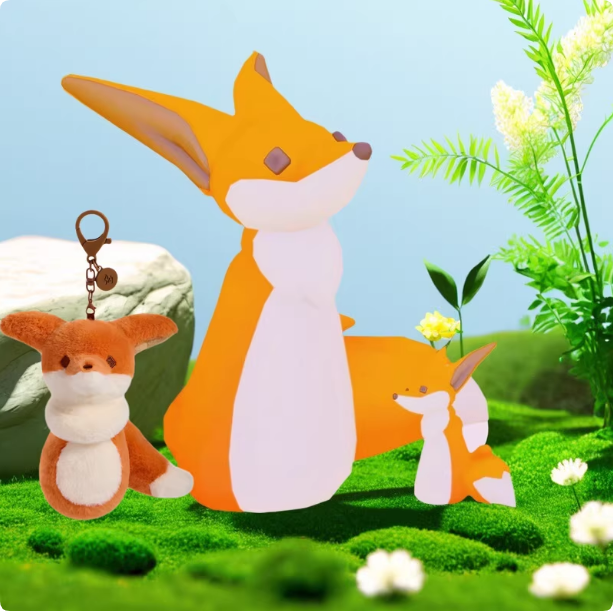 光遇 Sky xLePetitPrince毛绒狐狸别针钥匙扣挂饰 nfc大狐狸徽章