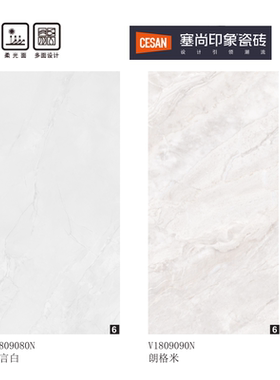 诺贝尔 塞尚印象 V1809080N莫言白 V1809090N朗格米 尺寸900X1800