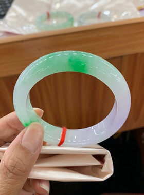 121031WJ 冰春彩正圈翡翠手镯有纹 55-13.1-9