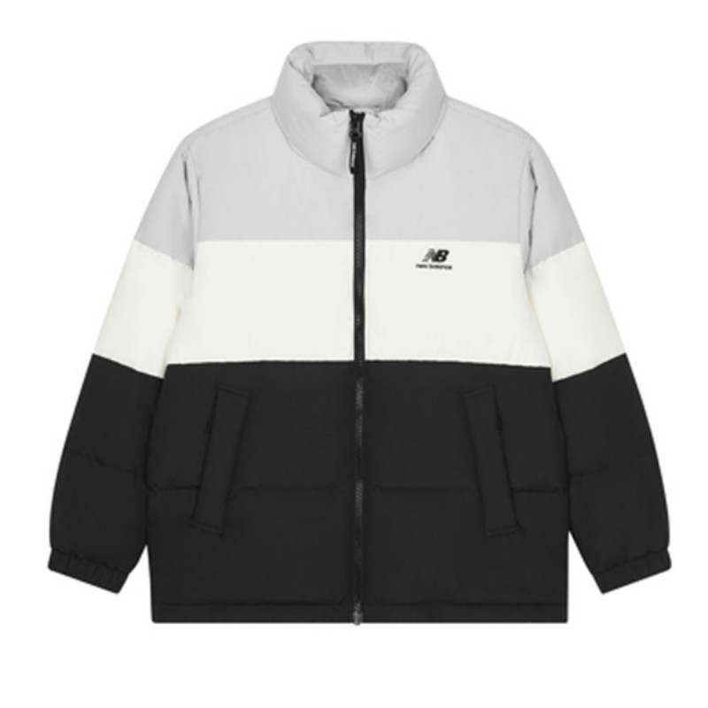 New Balance拉链Logo刺绣羽绒服男女同款浅灰色5PC44283-HT