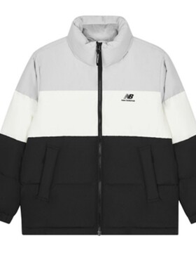 New Balance拉链Logo刺绣羽绒服男女同款浅灰色5PC44283-HT