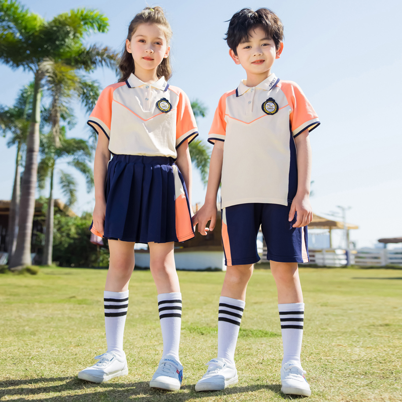 小学生校服套装夏季运动风班服幼儿园园服夏装学院风纯棉毕业服装