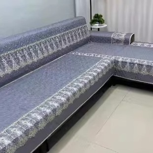 XY新款定位印花加棉加厚沙发垫莱卡棉坐垫防滑组合套装一套三片