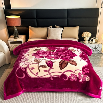 2025双层加厚拉舍尔毛毯牛奶绒毯子结婚盖毯法兰绒垫毯