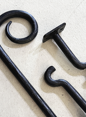 原创定制窗帘杆艺术罗马杆老铁匠手工打造单杆双杆实心铁复古欧式