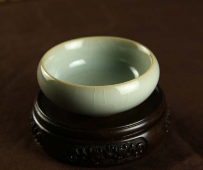 问鼎汝瓷 功夫茶具单杯 天青罗汉杯 陶瓷汝窑开片功夫品茗茶杯