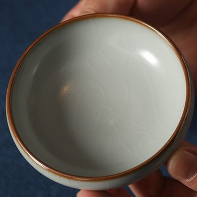 江家窑高温纯手工汝瓷开片普洱杯