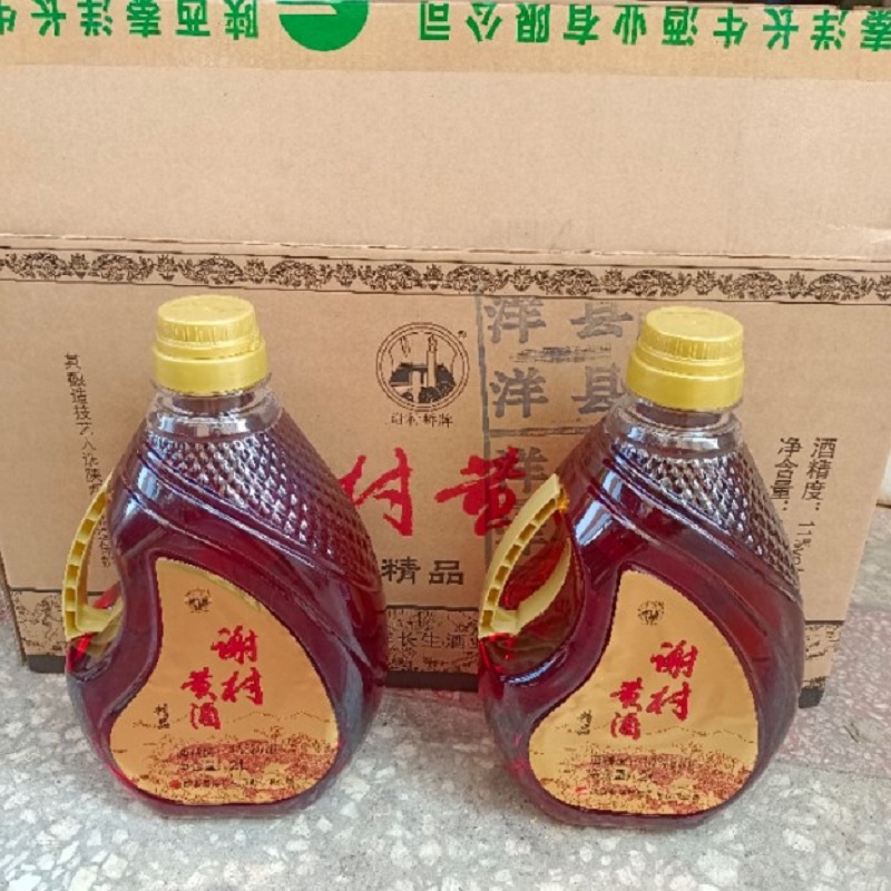 正宗谢村桥牌陕西汉中洋县谢村黄酒桶装半甜型黄酒2L-封面