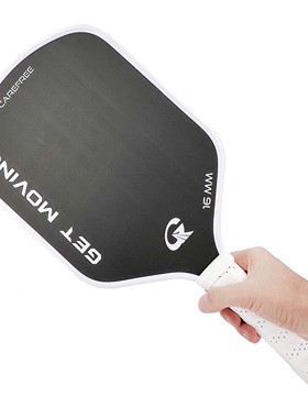 GET MOVING 黑色全碳纤维磨砂粗糙布纹Pickleball 热成型匹克球拍