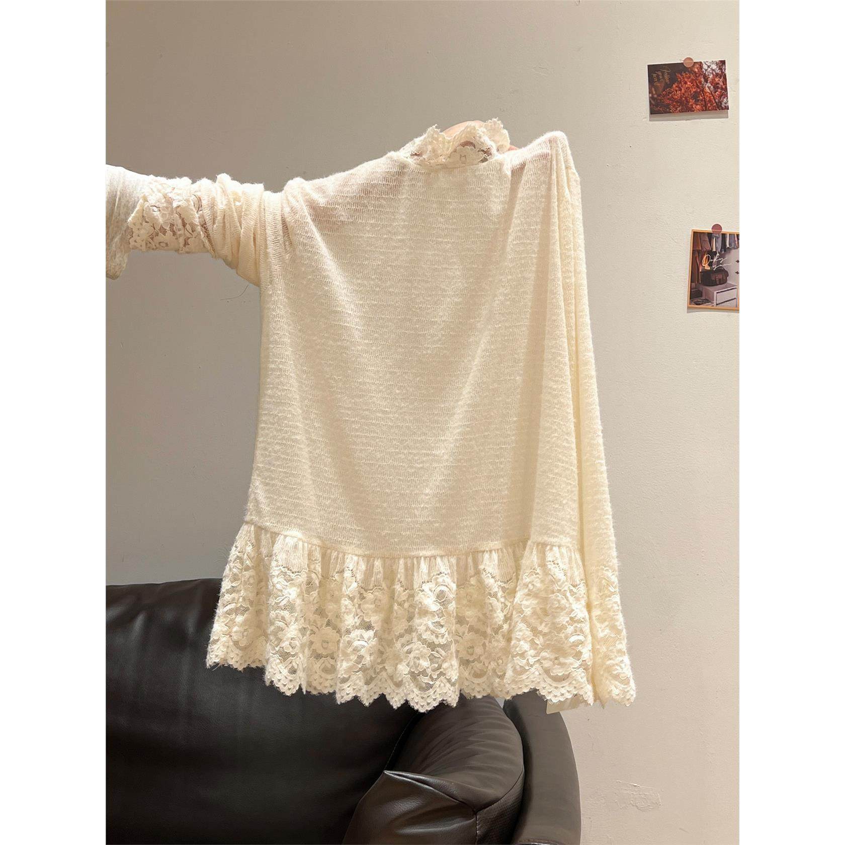 夏珍 小香风甜美蕾丝木耳花边上衣女2025秋冬季新款半高领长袖T恤,个性定制/设计服务/DIY,棉服工装,淘宝优惠券,粉丝福利购,淘宝优惠卷