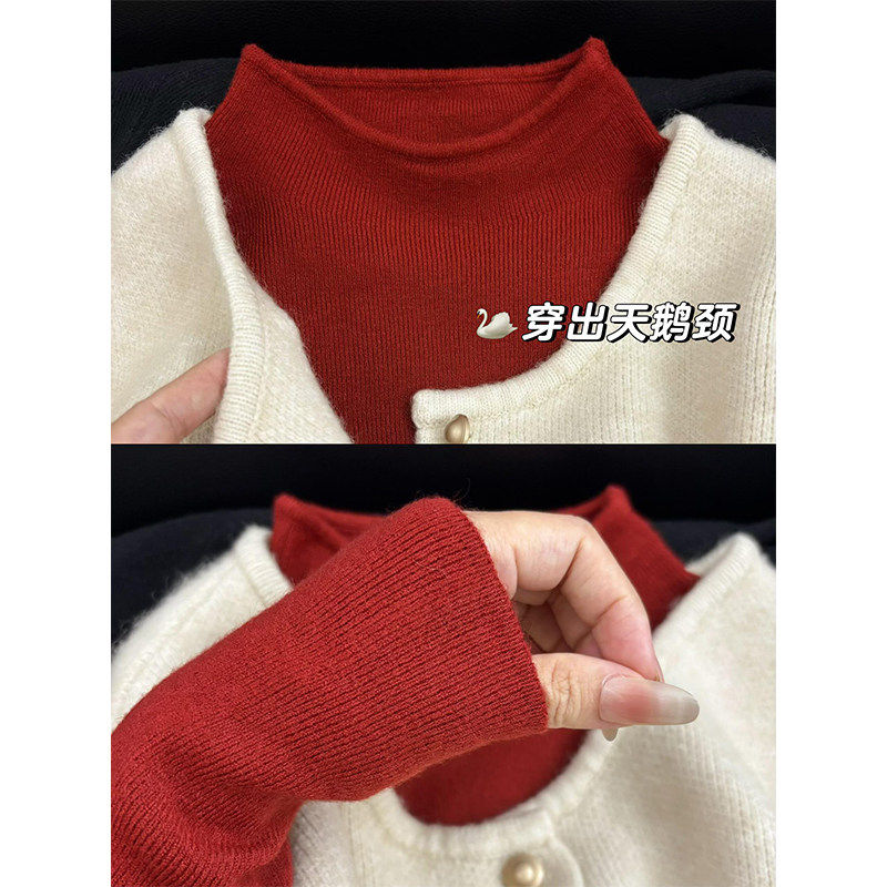 巨显白安哥拉红叠穿打底衫女内搭秋冬半高领软糯毛衣长袖针织上衣,个性定制/设计服务/DIY,棉服工装,淘宝优惠券,粉丝福利购,淘宝优惠卷