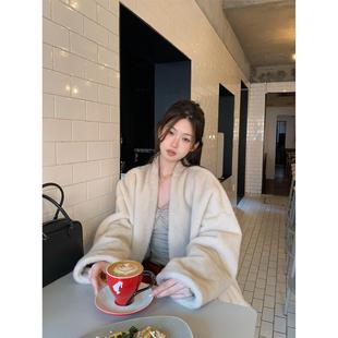 opening自制 冰岛雪芙 环保仿貂毛皮草宽松长袖外套