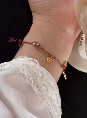 法式风格浪漫假期编制不掉色度假海滩吊坠灵动手链