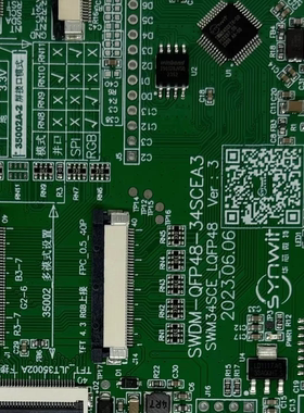 华芯微特开发板 SYNWIT34SCE显示开发板 SWDM-QFP48-34SCEA3