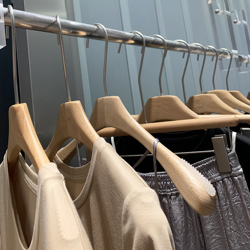 ins衣撑榉木清漆服装店实木衣架