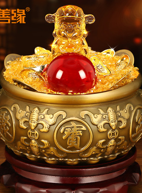 吉善缘 铜聚宝盆摆件 招财家居客厅黄铜米缸店铺开业礼品工艺0889