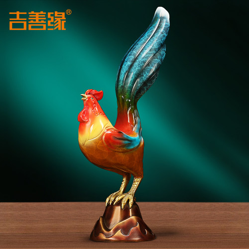 吉善缘《一鸣惊人》全铜公鸡摆件招财金鸡铜彩家居装饰工艺品0176 - 封面